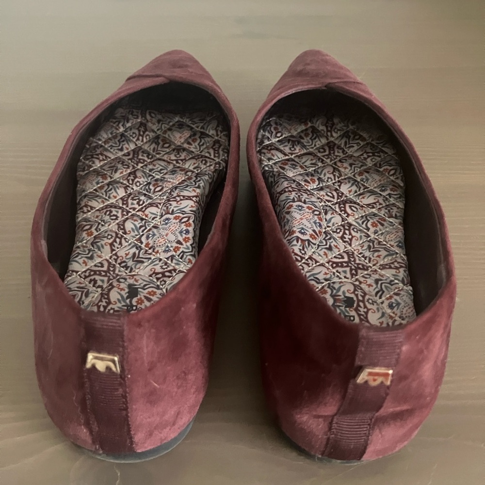 Birdies Goldfinch Suede Pointed Flats in Mulberry - Picture 2 of 6